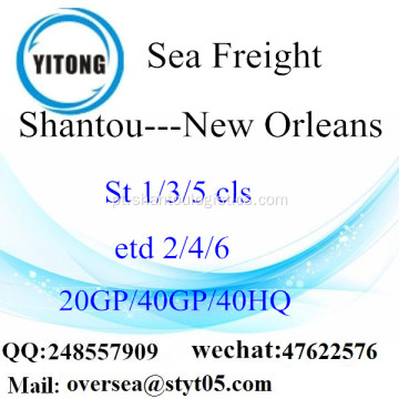 Shantou Porto Mar transporte de mercadorias para Nova Orleans